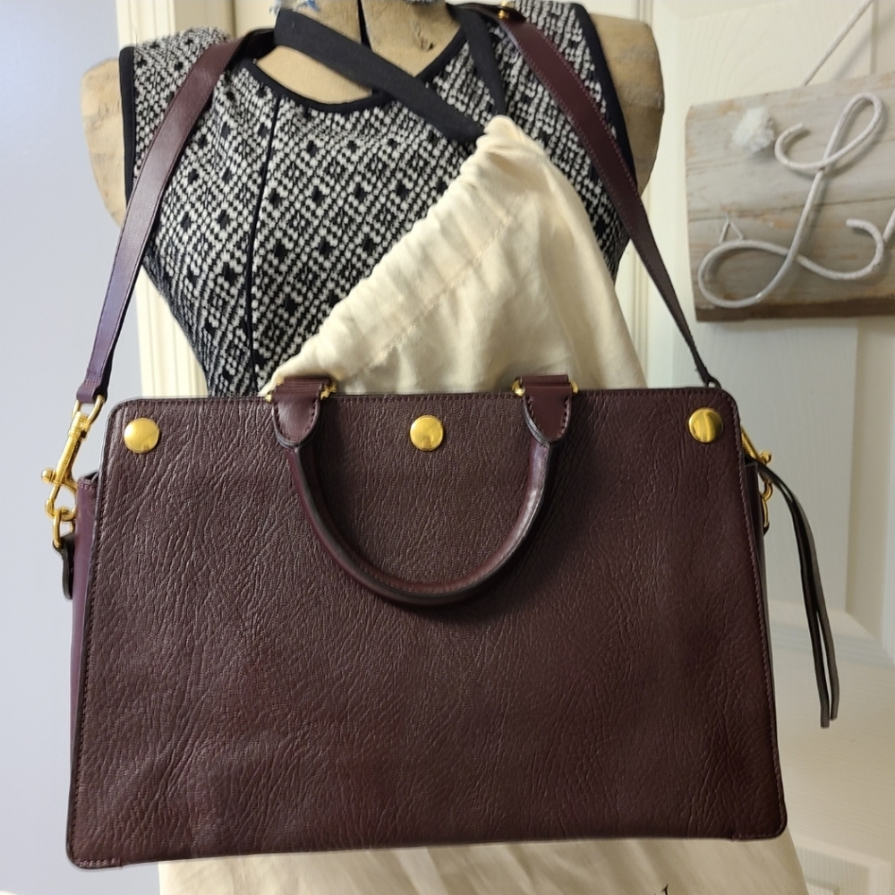 MULBERRY England 100% Leather Burgundy Convertible Crossbody Shoulderbag Handbag